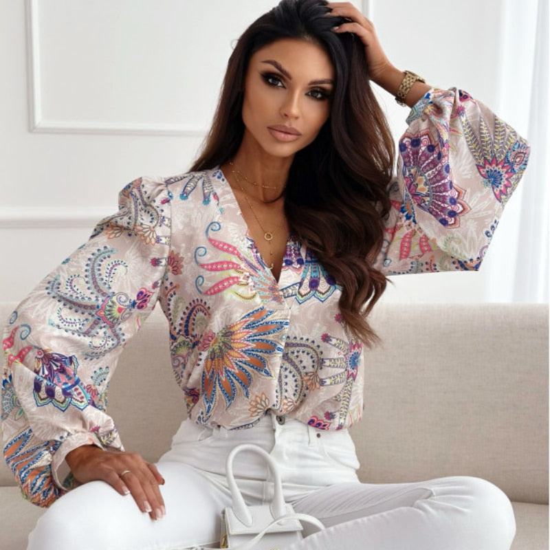 Elegant V-neck Blouse