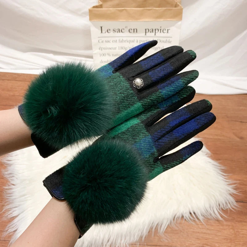 Cashmere Gloves with Fur