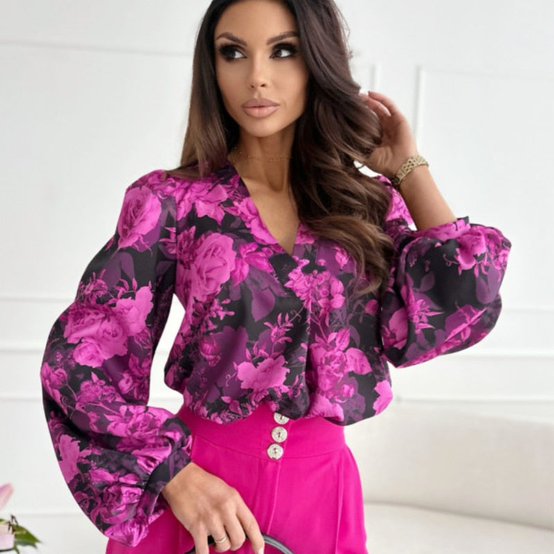Elegant V-neck Blouse